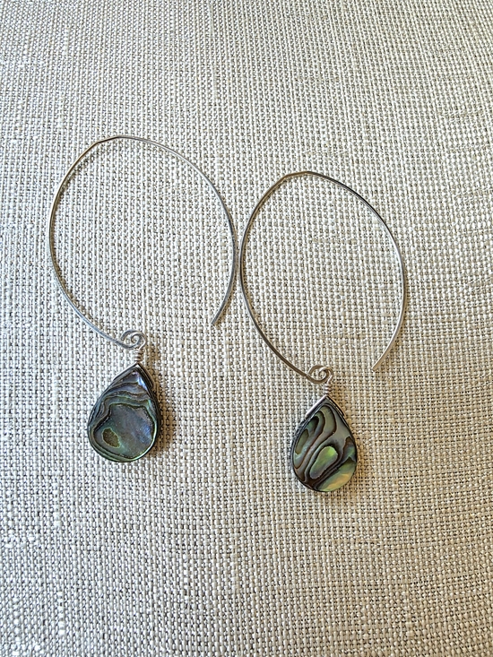 Jewelry - Silver Avalon Shell Marquis Hook Earrings